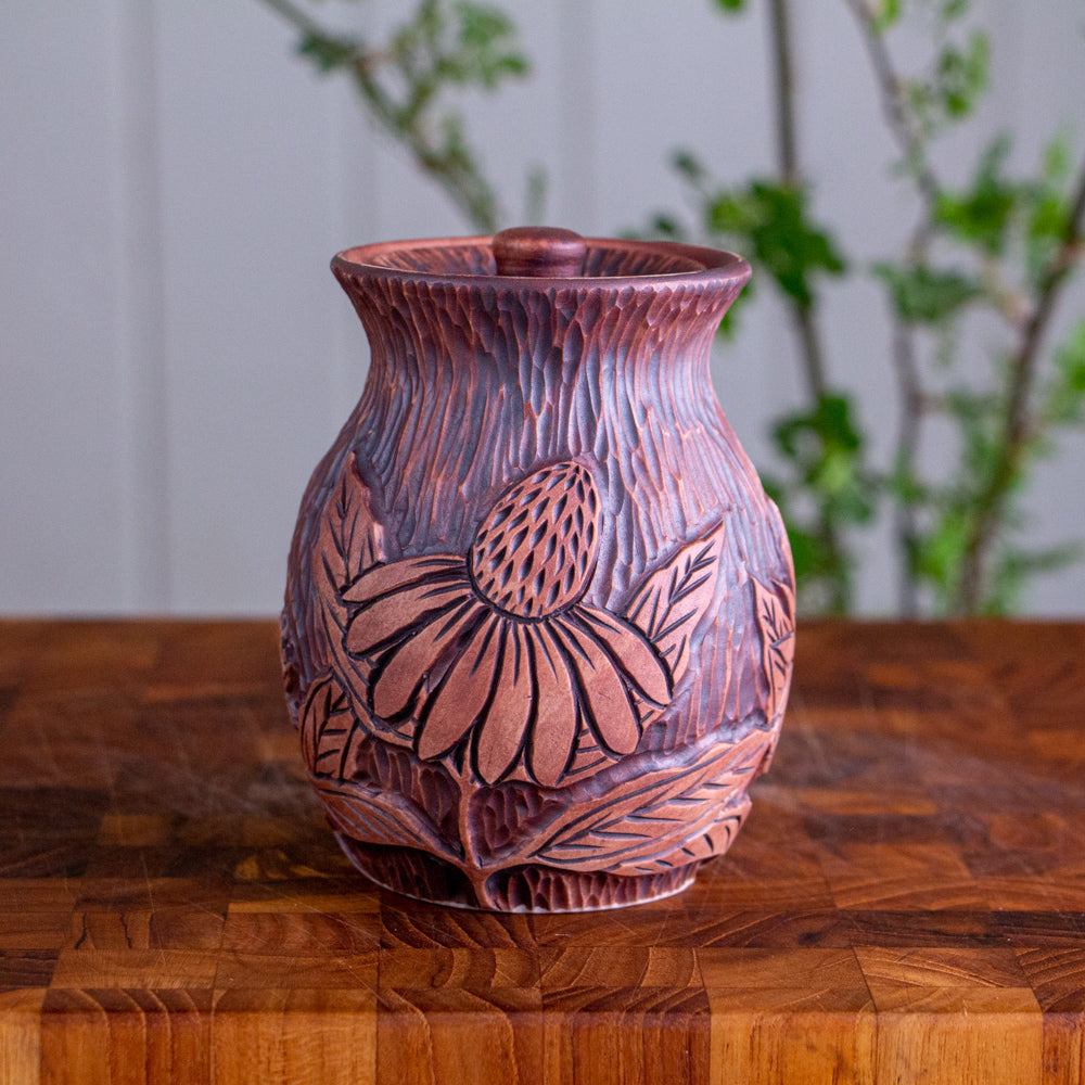 Echinacea Relief Carved Jar