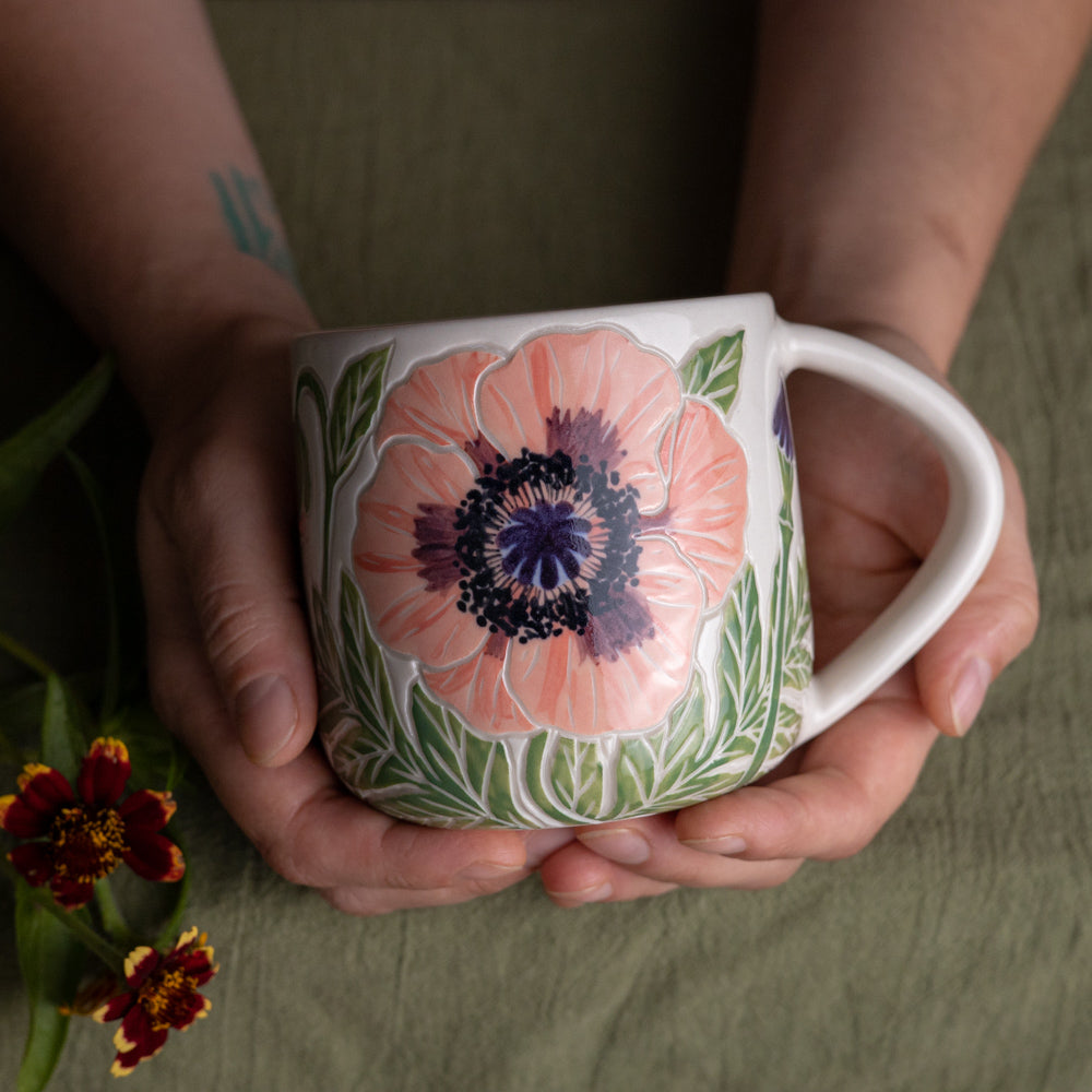 Pink Poppy Botanic Mug