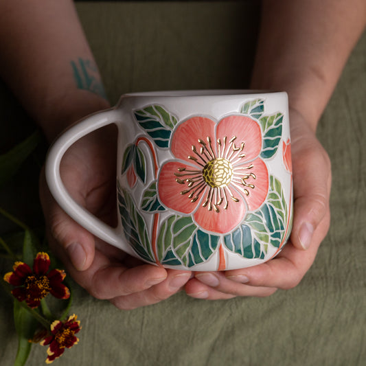 Pink Hellebore Mug