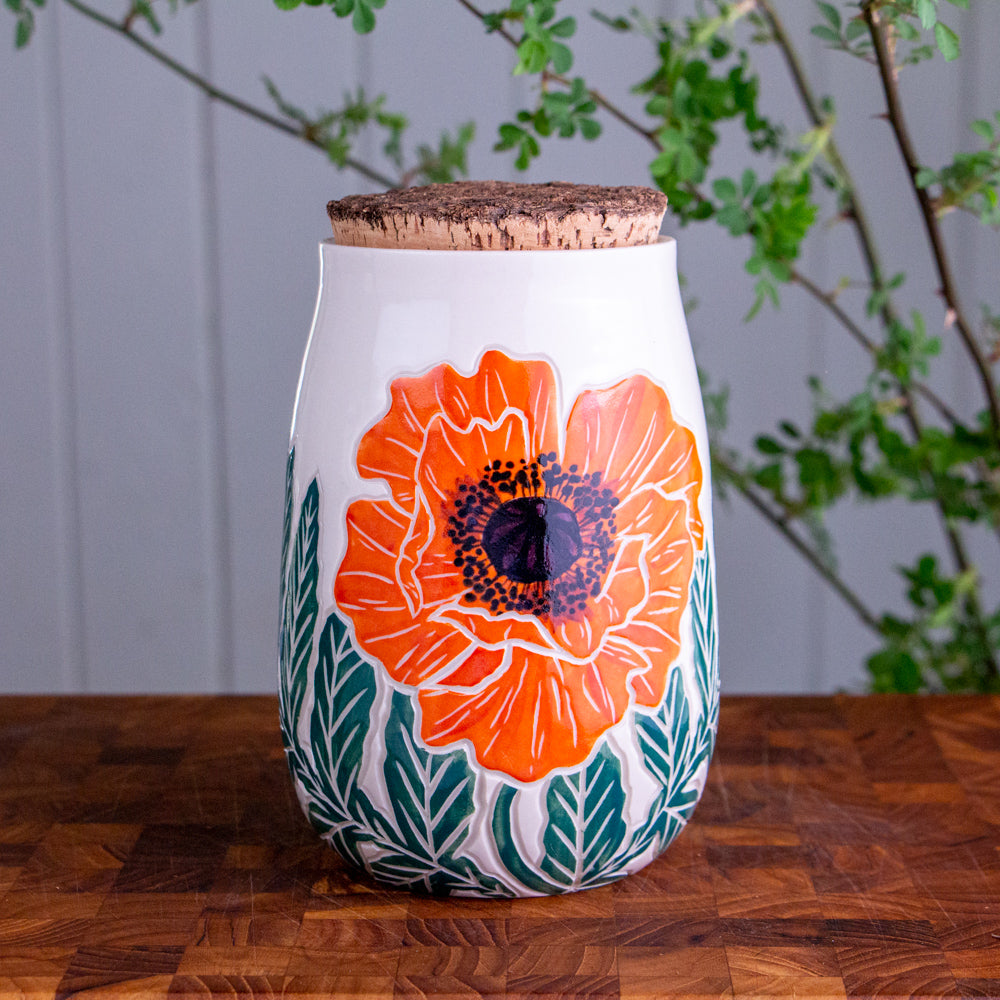 Poppy Corked Jar / Canister