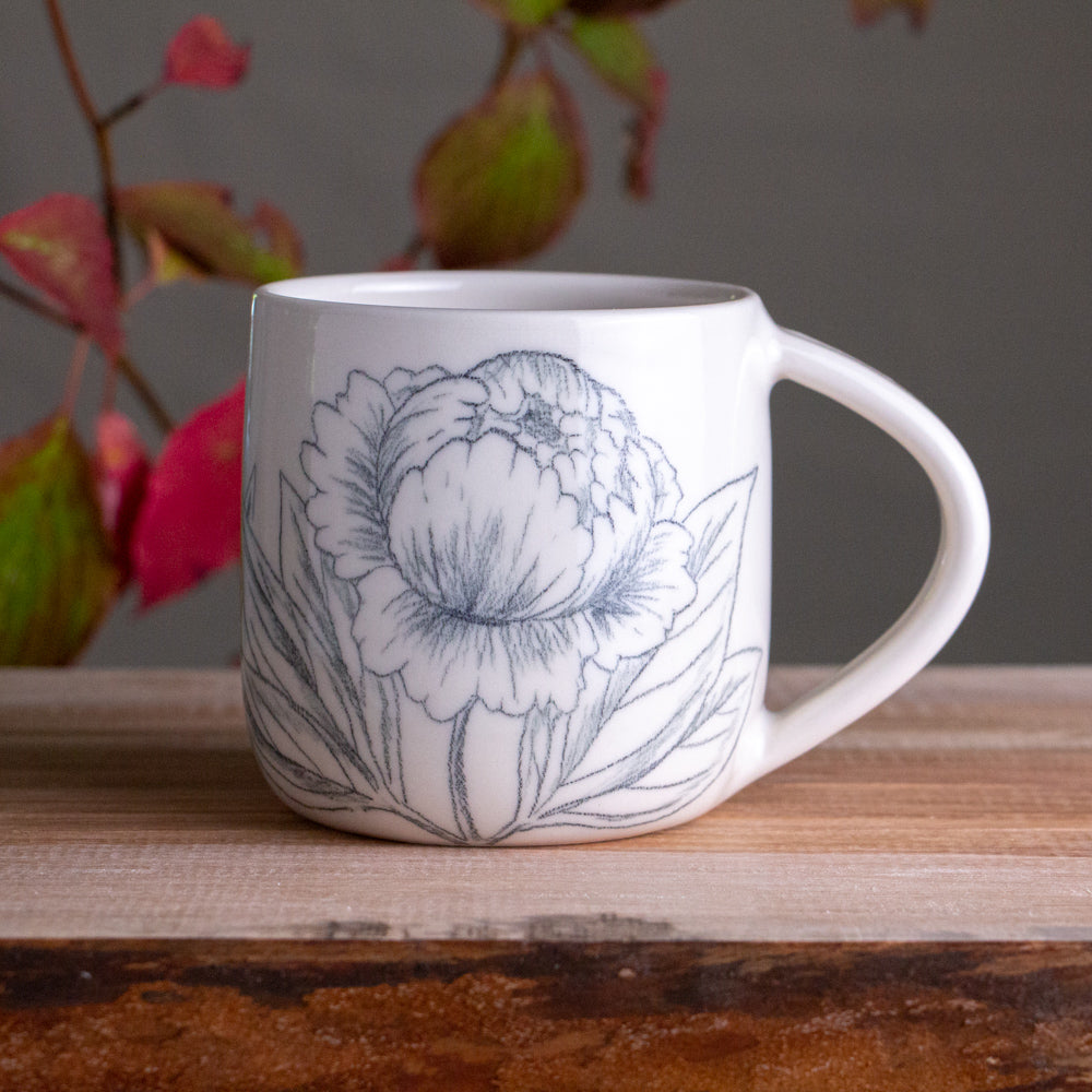 Peony Sketch Mug #1 [17oz]