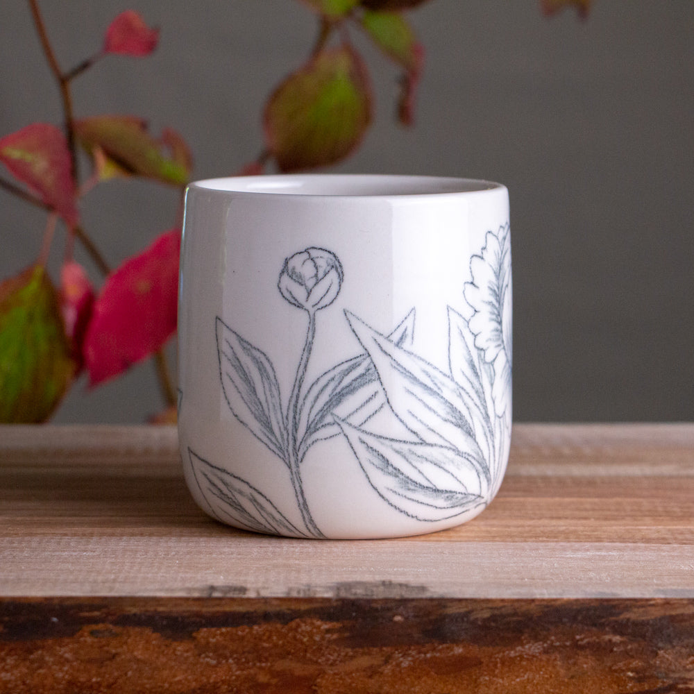 Peony Sketch Mug #1 [17oz]