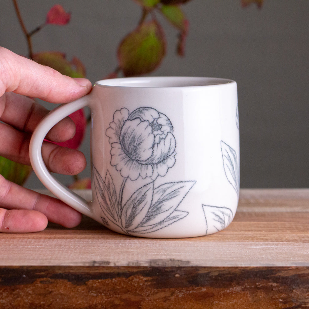 Peony Sketch Mug #1 [17oz]