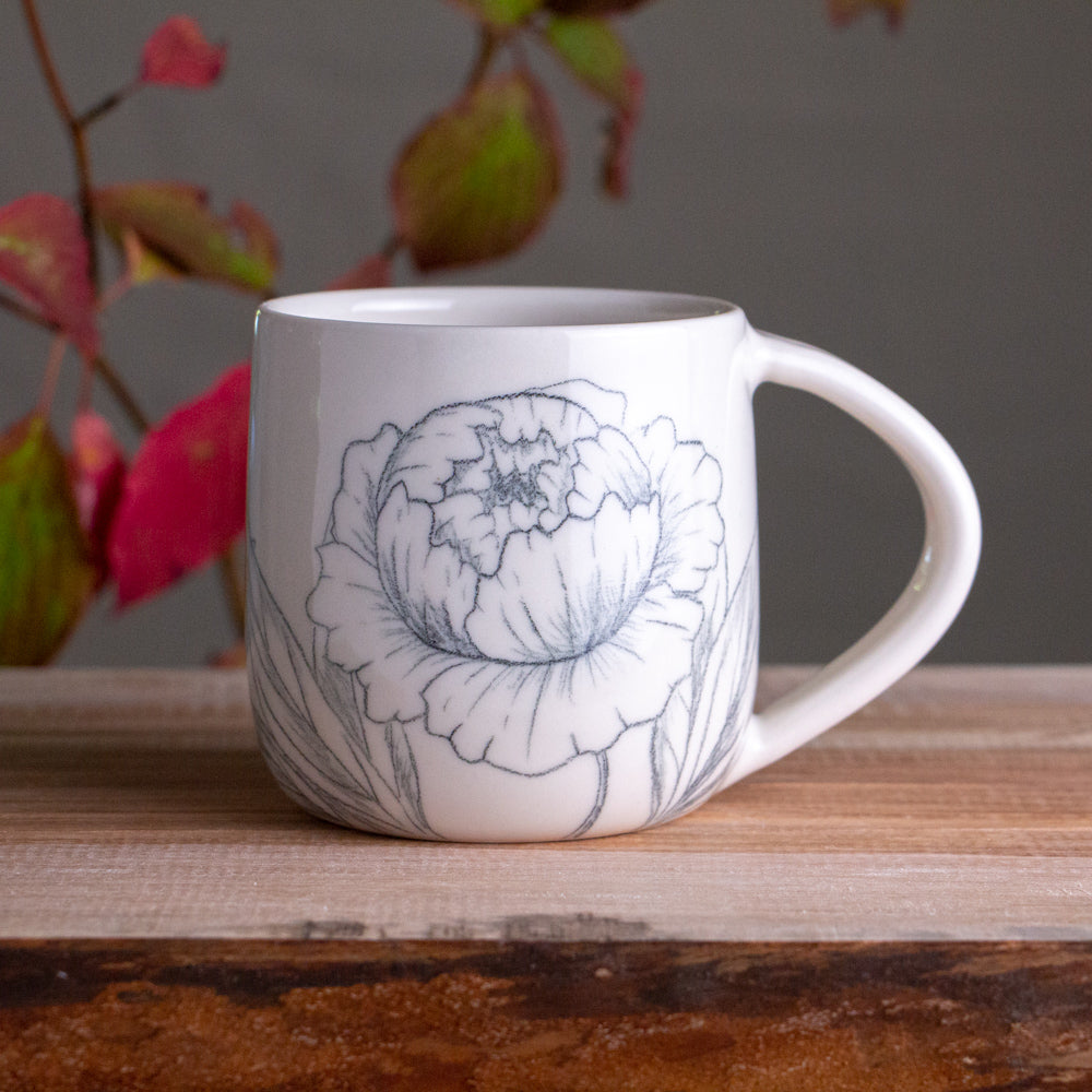 Peony Sketch Mug #2 [15oz]