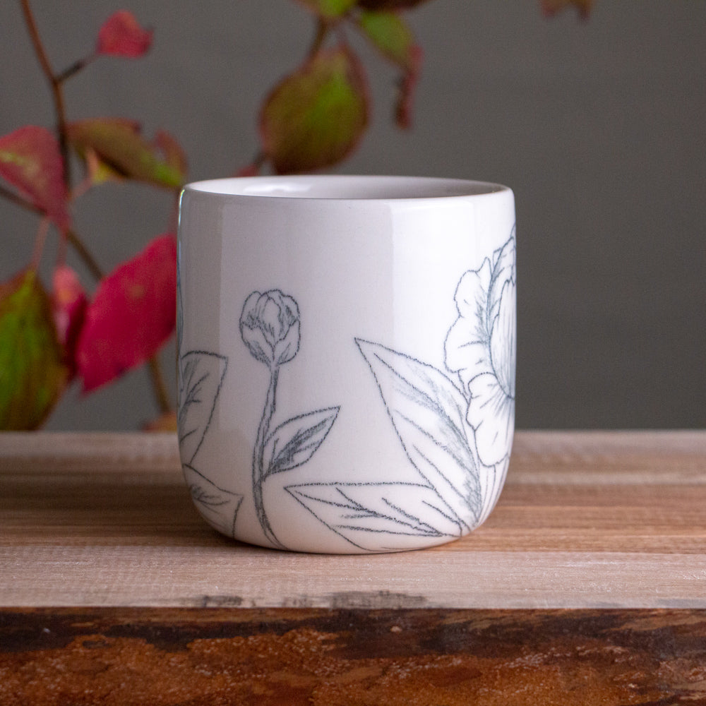 Peony Sketch Mug #3 [16oz]