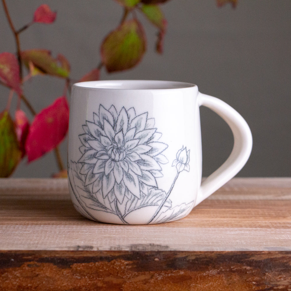 Dahlia Sketch Mug 14oz