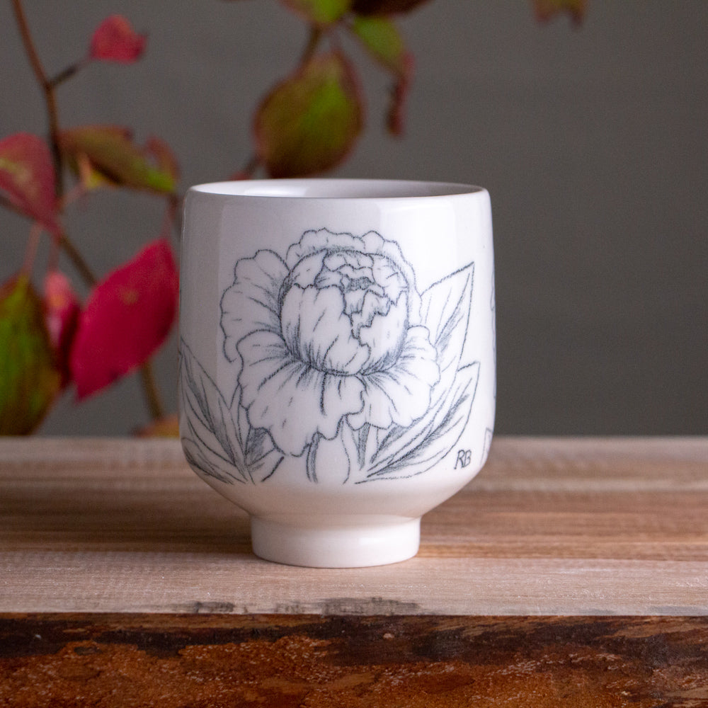 Peony Sketch Cup 11oz