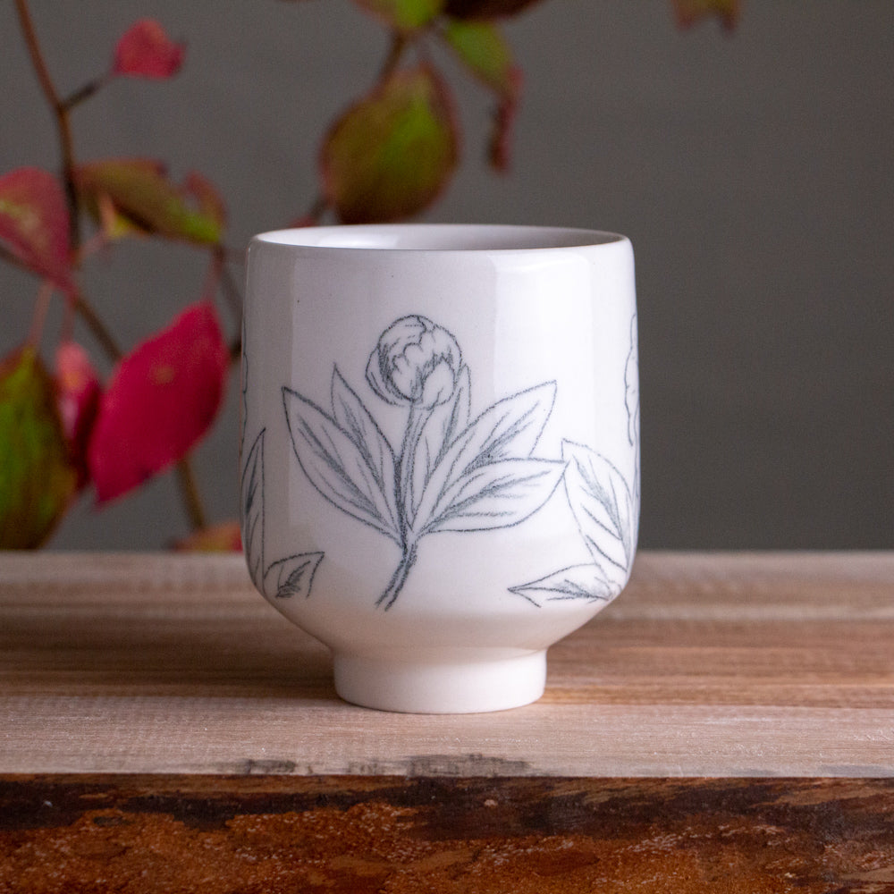 Peony Sketch Cup 11oz