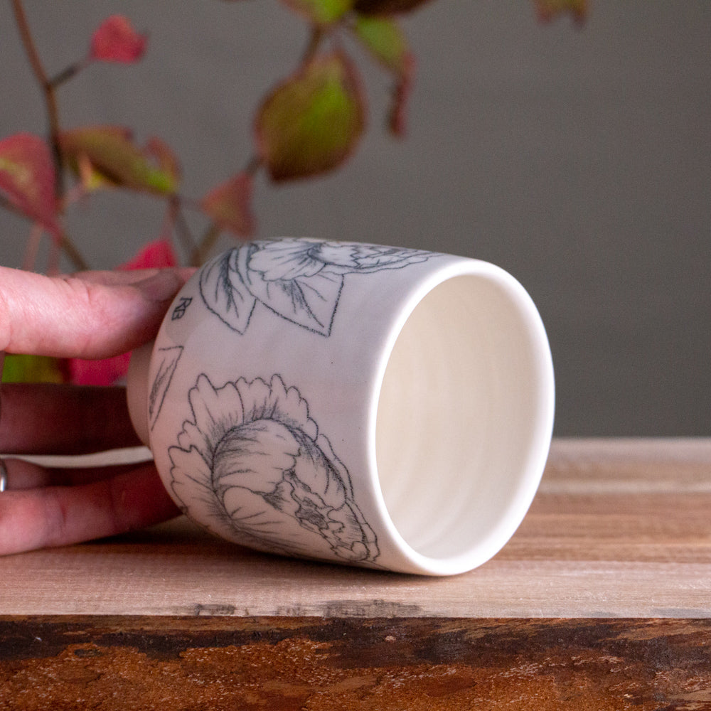 Peony Sketch Cup 11oz