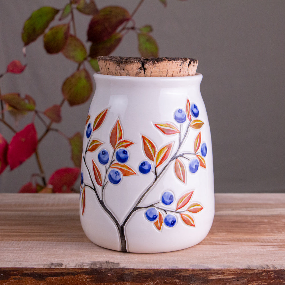 Autumn Blueberry Corked Jar / Canister