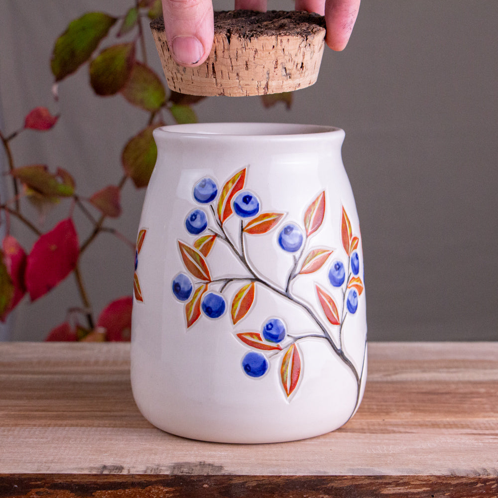 Autumn Blueberry Corked Jar / Canister