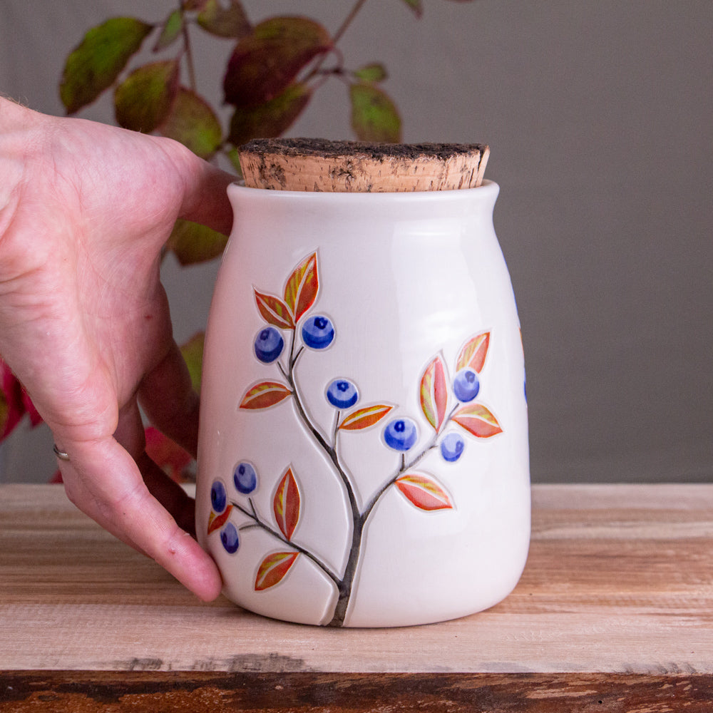 Autumn Blueberry Corked Jar / Canister