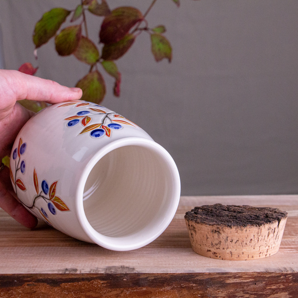 Autumn Blueberry Corked Jar / Canister