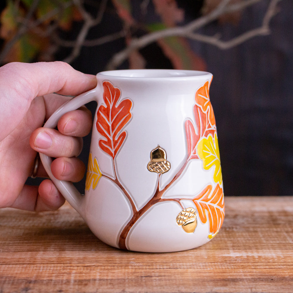 Tall Autumn Oak Branch Mug #1 [19oz]