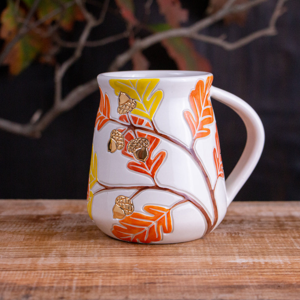 Tall Autumn Oak Branch Mug #2 [18oz]