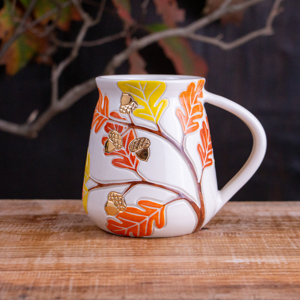 Tall Autumn Oak Branch Mug #3 [17oz]