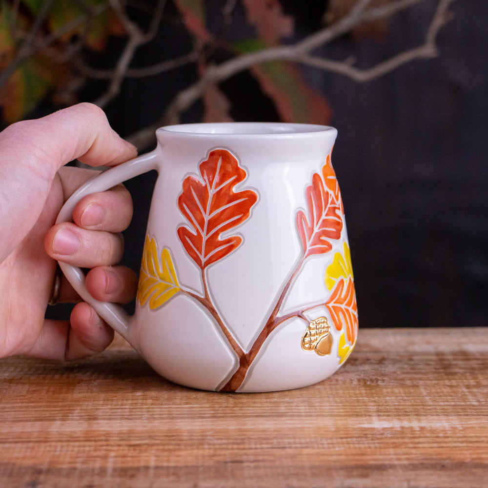 Tall Autumn Oak Branch Mug #3 [17oz]