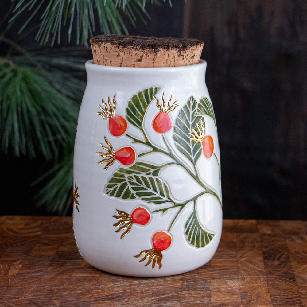 Rose Hip Corked Jar / Canister