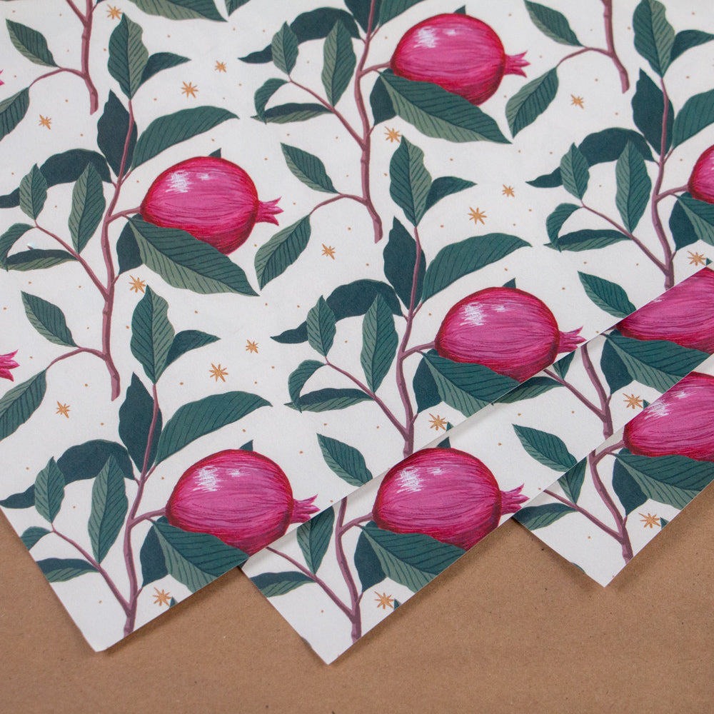 RBD Pomegranate Wrapping Paper Sheets (Pack of 3)