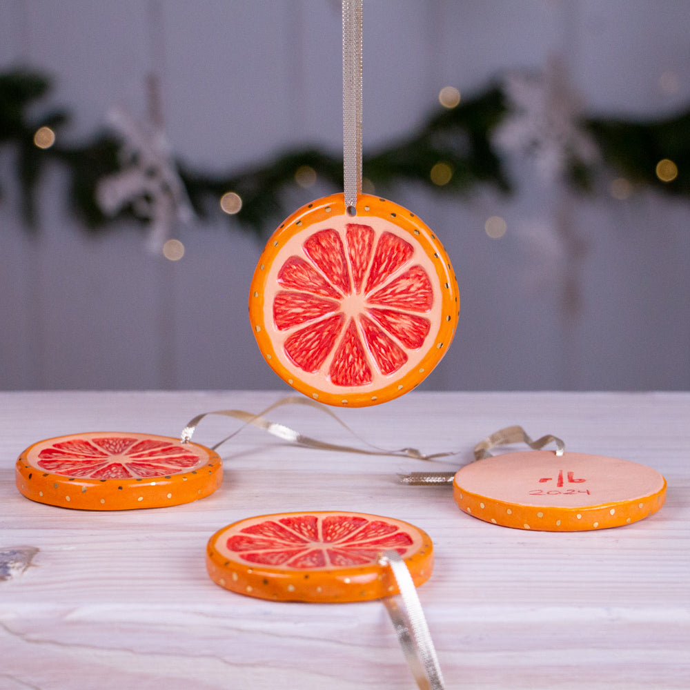 Raspberry Orange Slice Ornament