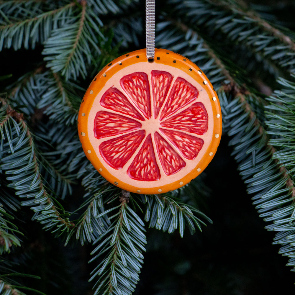 Raspberry Orange Slice Ornament