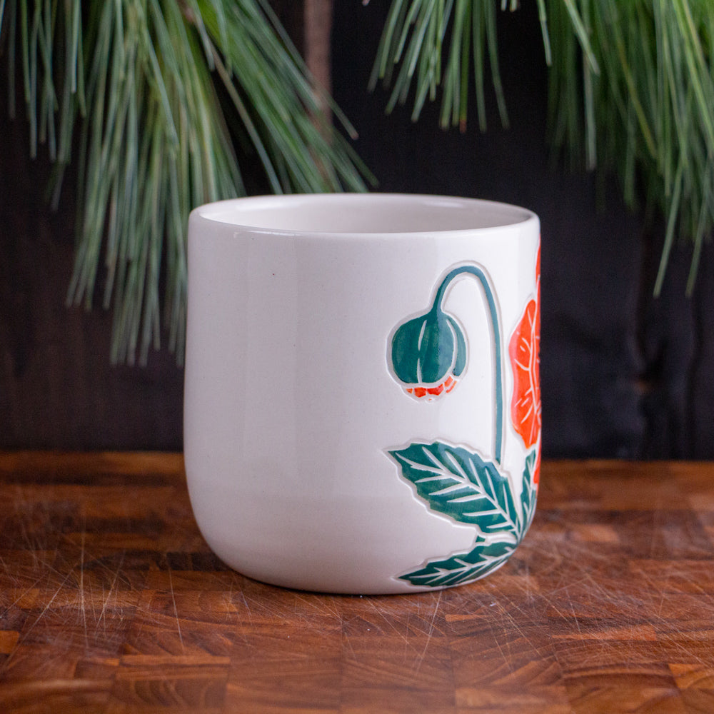 Orange Poppy Botanic Mug