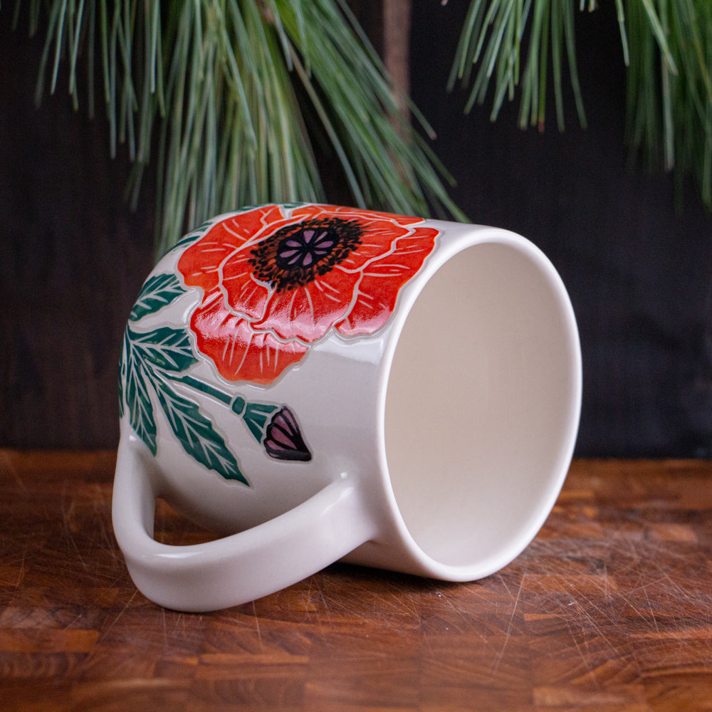 Orange Poppy Botanic Mug