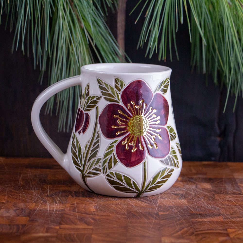 Tall "Anna's Red" Hellebore Mug #1 [18oz]