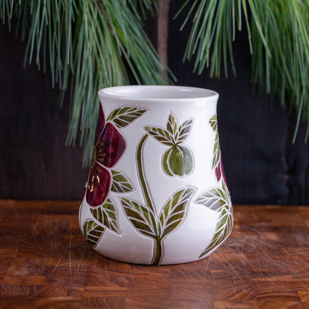 Tall "Anna's Red" Hellebore Mug #1 [18oz]