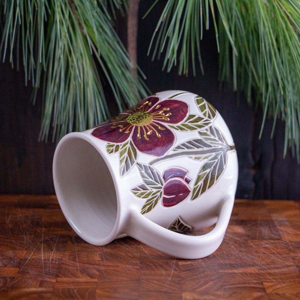 Tall "Anna's Red" Hellebore Mug #1 [18oz]