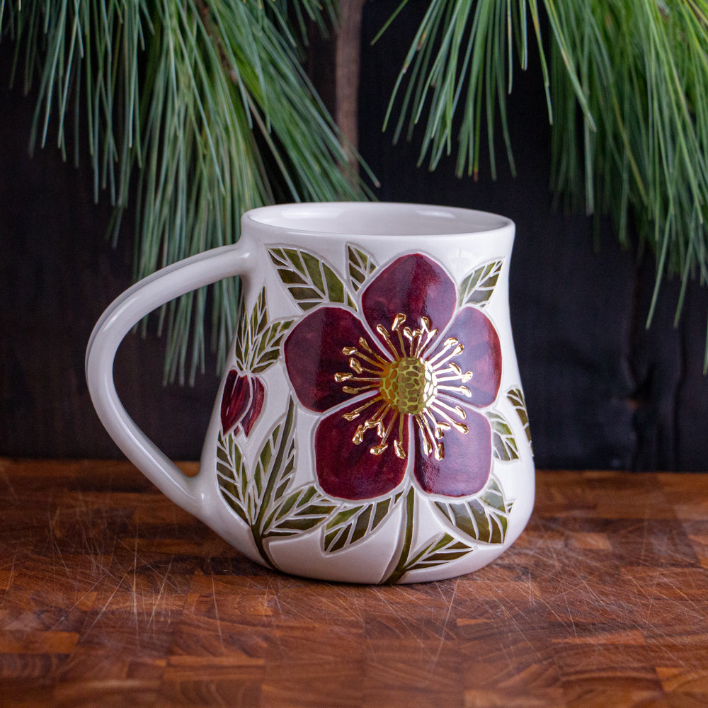 Tall "Anna's Red" Hellebore Mug #2 [17oz]