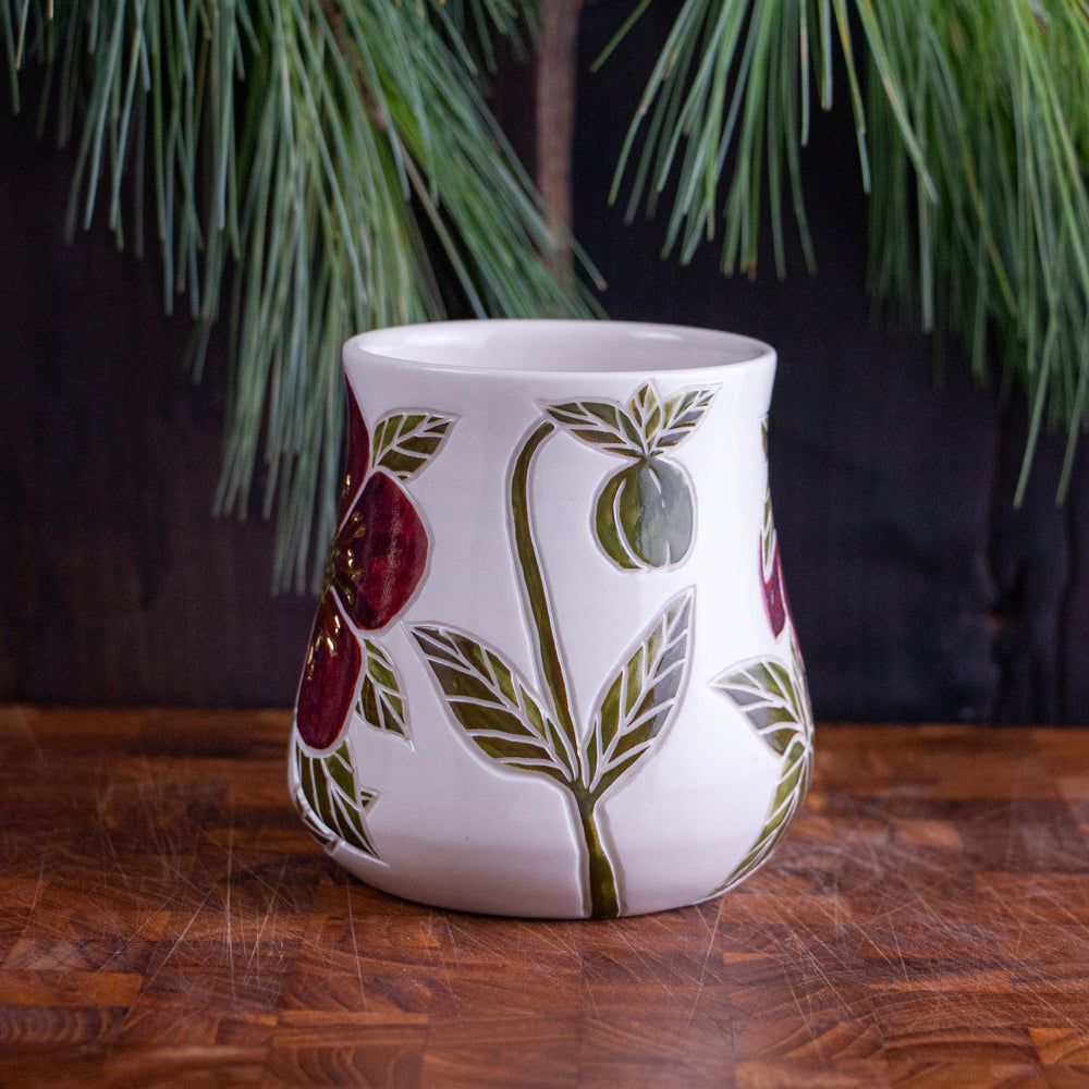 Tall "Anna's Red" Hellebore Mug #2 [17oz]