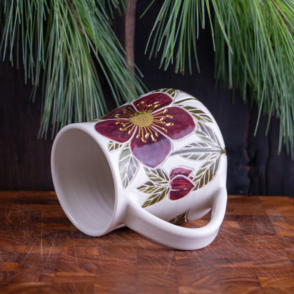 Tall "Anna's Red" Hellebore Mug #2 [17oz]