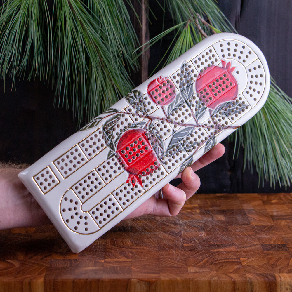 Pomegranate Cribbage Board