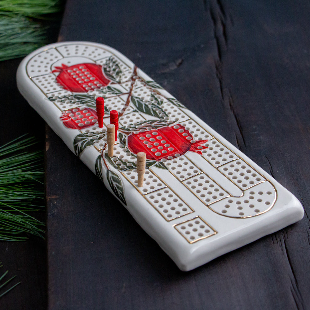 Pomegranate Cribbage Board