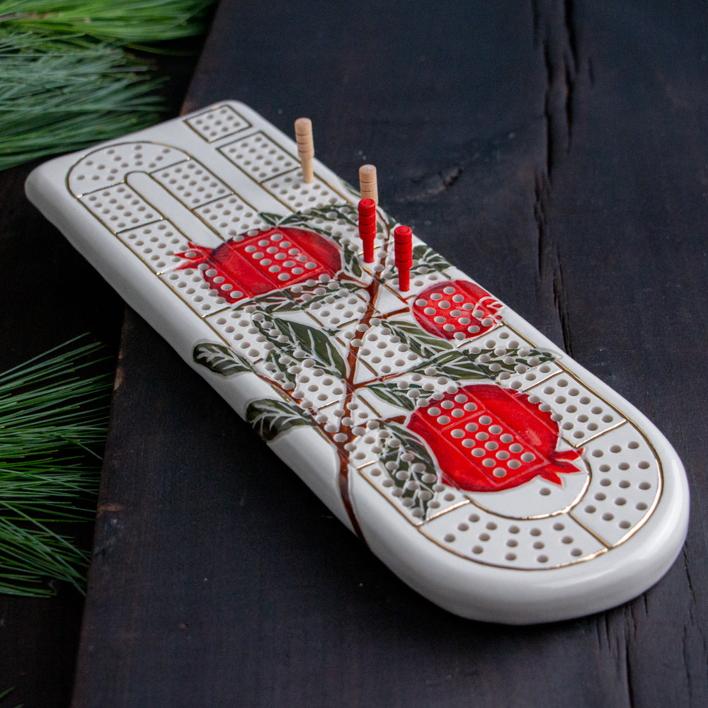 Pomegranate Cribbage Board