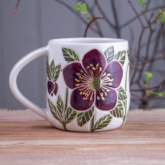 "Anna's Red" Hellebore Mug 15oz