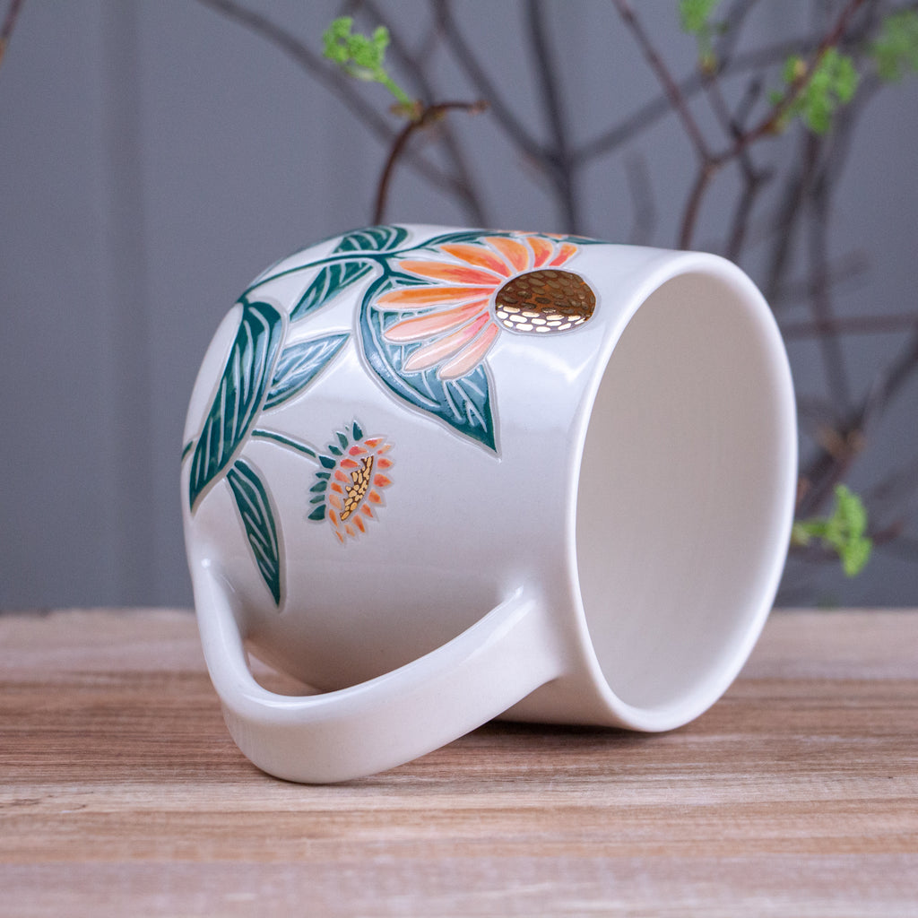 Peach Echinacea Mug