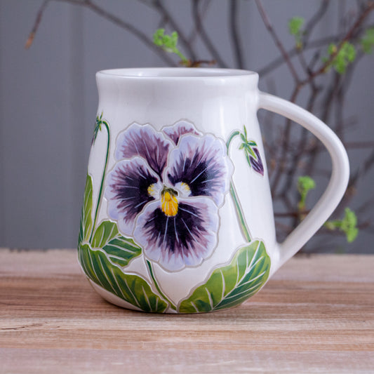 Tall Purple Pansy Mug #1 [20oz]