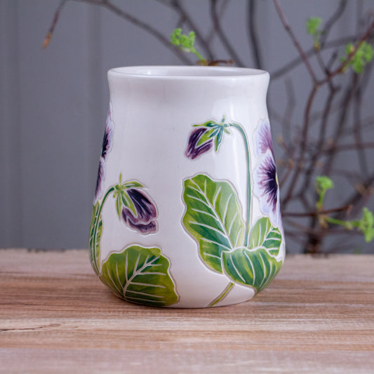 Tall Purple Pansy Mug #1 [20oz]