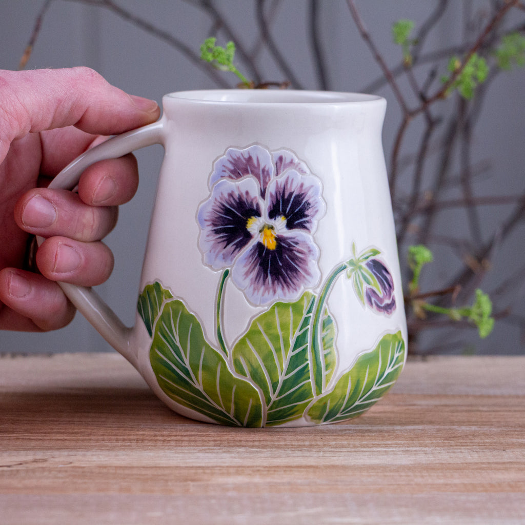 Tall Purple Pansy Mug #1 [20oz]