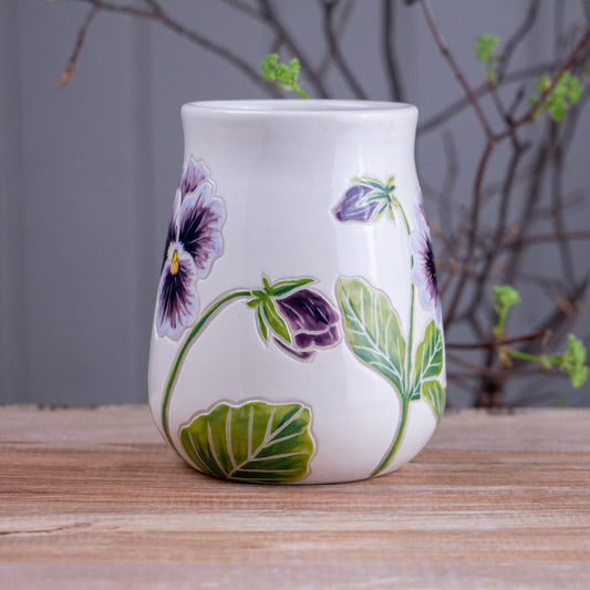 Tall Purple Pansy Mug #2 [20oz]