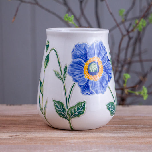 Tall Blue Poppy Mug #1 [19oz]