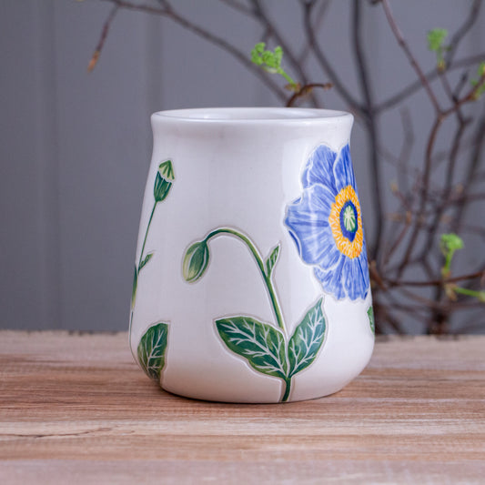 Tall Blue Poppy Mug #2 [18oz]