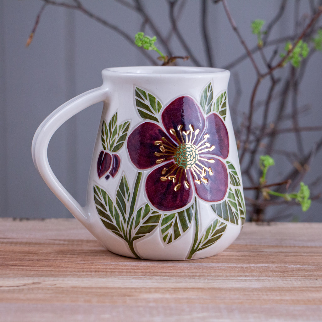 Tall "Anna's Red" Hellebore Mug [18oz]