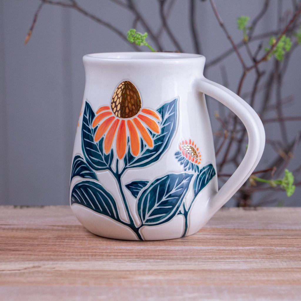 Tall Peach Echinacea Mug #1 [19oz]