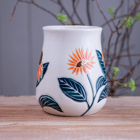 Tall Peach Echinacea Mug #1 [19oz]