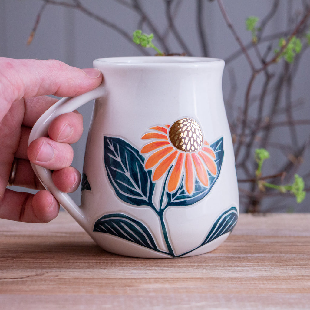 Tall Peach Echinacea Mug #1 [19oz]