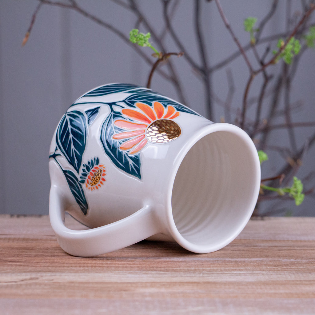 Tall Peach Echinacea Mug #1 [19oz]