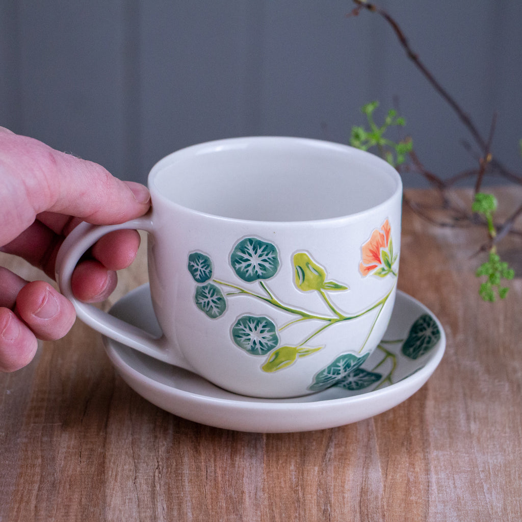 Nasturtium Tea Cup & Saucer [13oz]